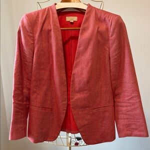 LOFT Women's Reddish Pink Linen Blazer